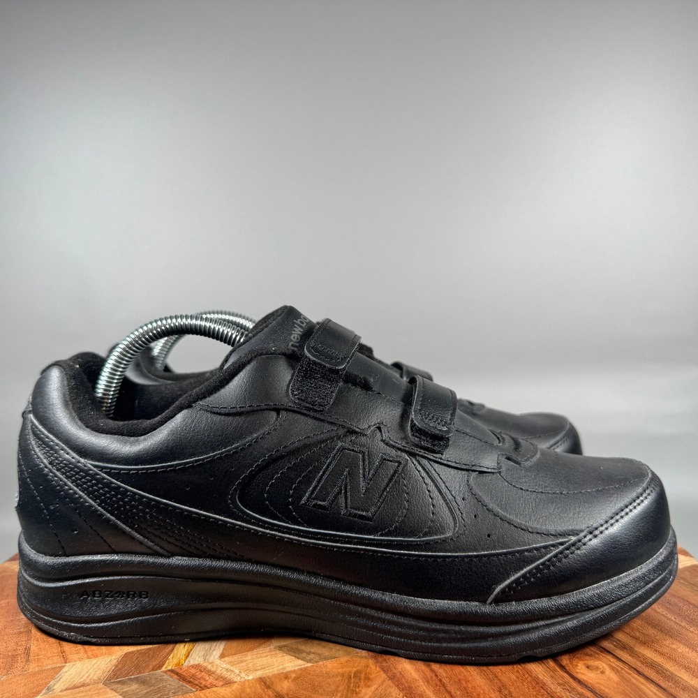 New Balance MW577VK Mens 8.5 4E Extra Wide Black Leather Hook Loop Walking Shoes